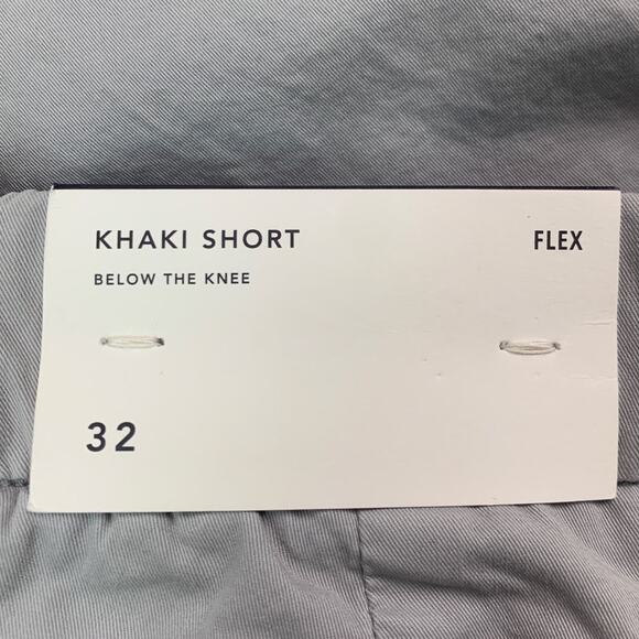 NWT New American Eagle Mens Size 32 Flex Below The Knee Light Gray Khaki Shorts - Picture 6 of 7
